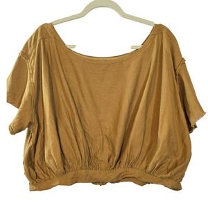 We The Free Cloud 9 Cropped Bubble Tee oversized raw hem Relaxed fit Size M